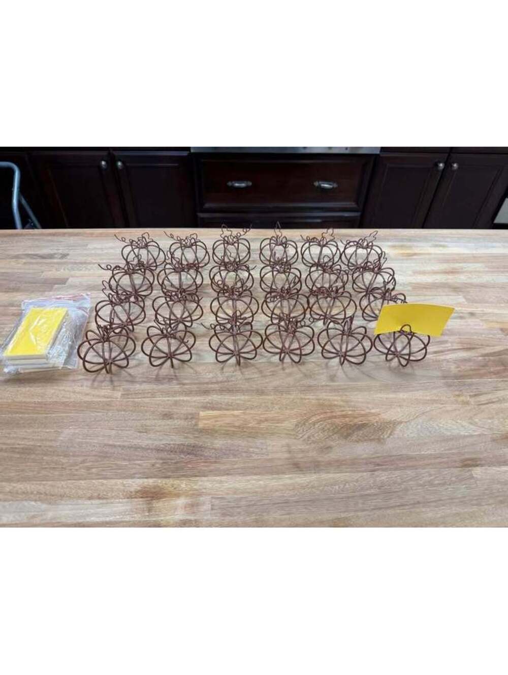 Set of 24 Decorative Metal Pumpkin Place Card Holders